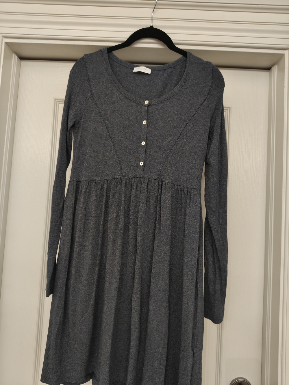 The White Company Long Sleeve Blue Grey Jersey Dress